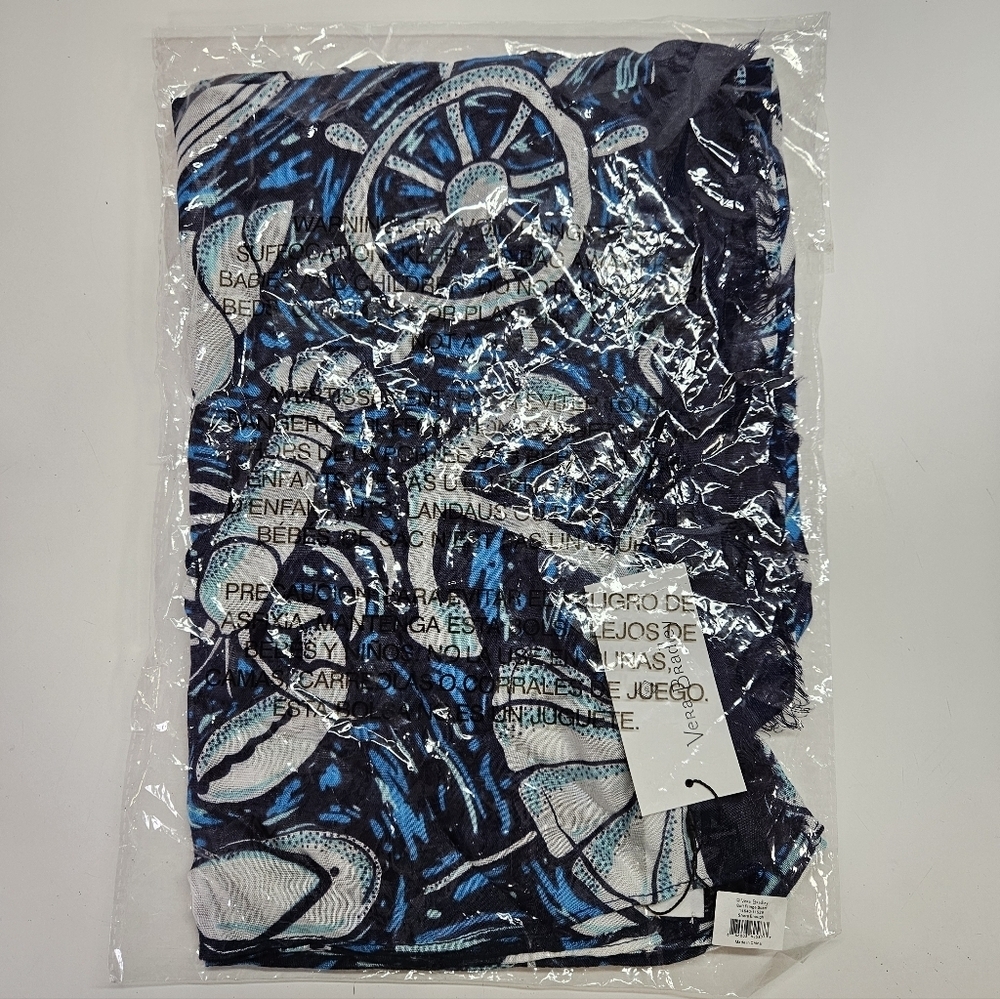 NEW Vera Bradley Soft Fringe Scarf Shore Enough Ocean Nautical